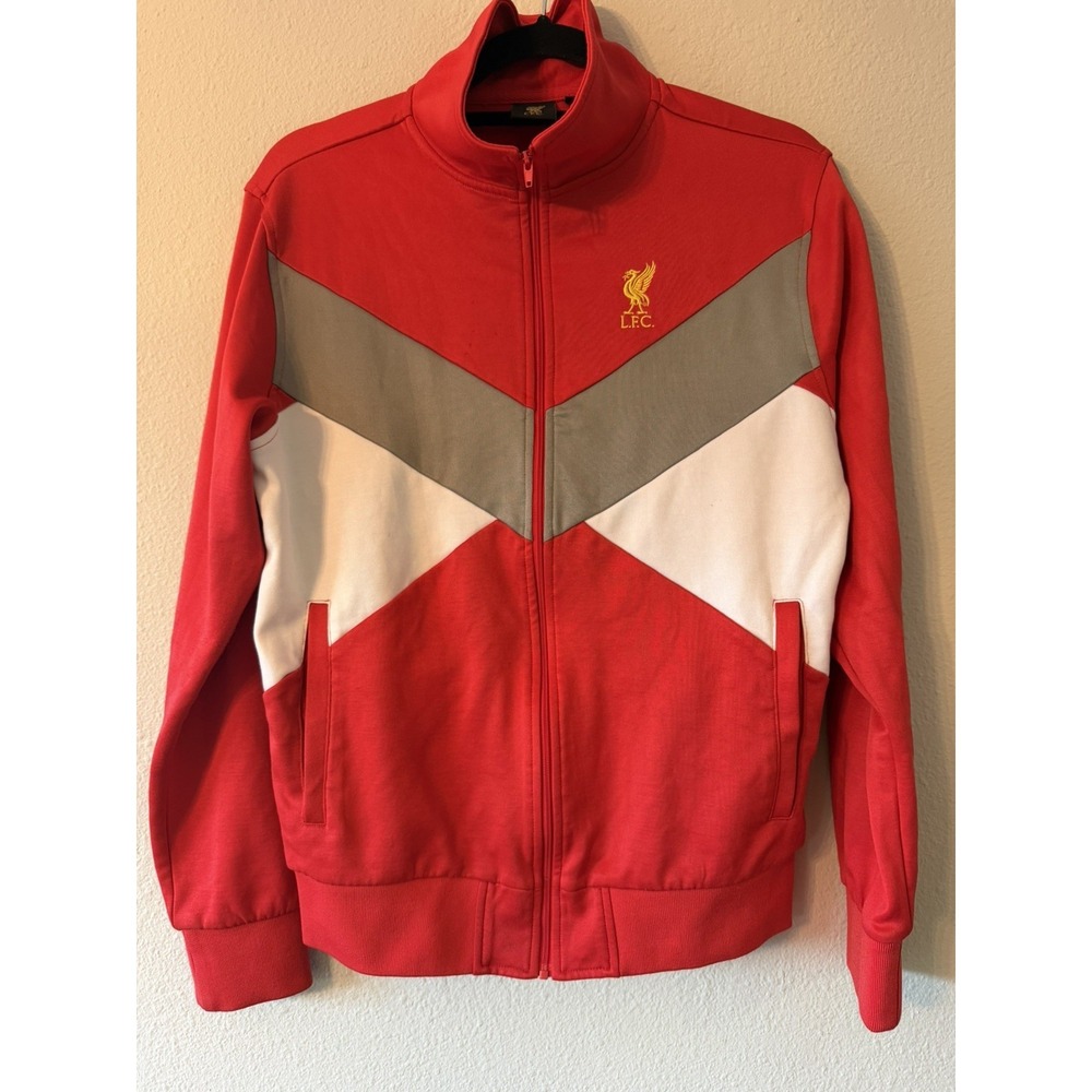 VNTGLIVERPOOL FC Men's Zip up Jacket Adult track AUTHENTIC OFFICIAL Soccer Red S
